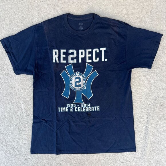 Derek Jeter Respect Farwell Captain Yankees Baseball Graphic Tee Adult Size XL - Picture 1 of 10